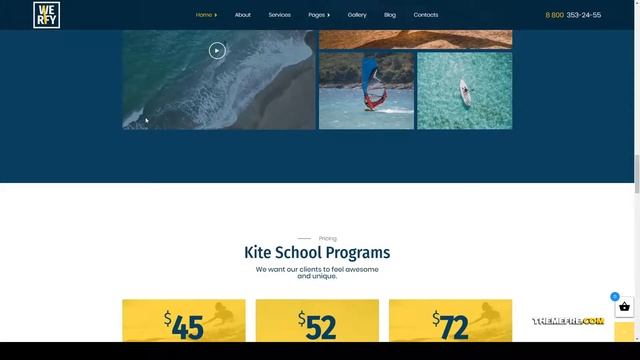 Werfy - Surfing and Water Sports WordPress theme swimming sailing club Kashii смотреть онлайн