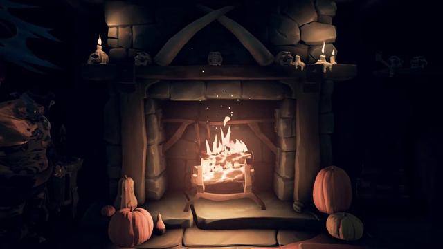 1 Hour Halloween Fireplace Ambience | Festival of the Damned Tavern Music | Sea of Thieves смотреть онлайн