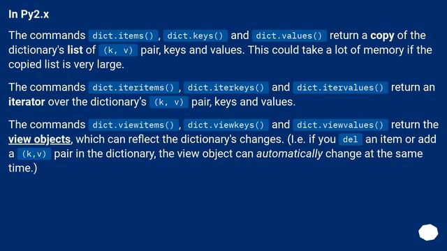 What is the difference between dict.items() and dict.iteritems() in Python2? смотреть онлайн