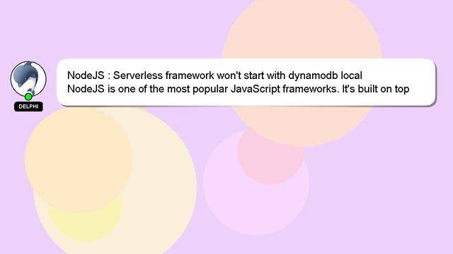 NodeJS : Serverless framework won't start with dynamodb local смотреть онлайн