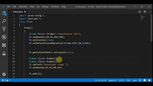 Lect 1.4 - JLabel In JAVA || Write Anything In GUI with the help of JLabel || смотреть онлайн