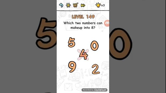 Brain challenge puzzle level 149 which two numbers can makeup into 8 walkthrough смотреть онлайн