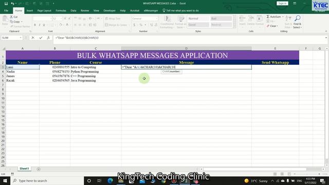 Send Customized WhatsApp Messages with the Receiver's Name In Excel (Step By Step) Without VBA смотреть онлайн
