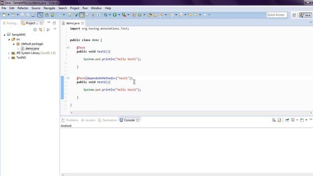 Java TestNG Dependency смотреть онлайн
