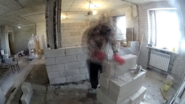 Укладка газоблока в квартире смотреть онлайн