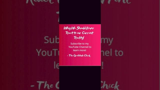 Why We Should Never React to our Current Reality смотреть онлайн
