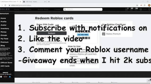800 ROBUX GIFT CARD GIVEAWAY ?FREE ROBUX!? ROBUX GIVEAWAY (ROBLOX) смотреть онлайн