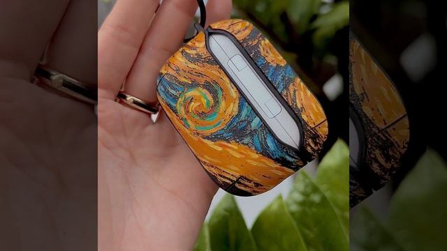 Airpod 1 – 2 – 3 – Pro Real Leather Case / Starry Night/ Handmade Case By Craftsman