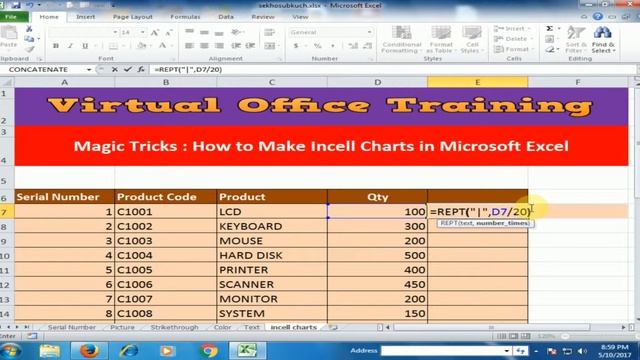 Excel Magic Tricks : How to Make Incell Charts in Microsoft Excel смотреть онлайн