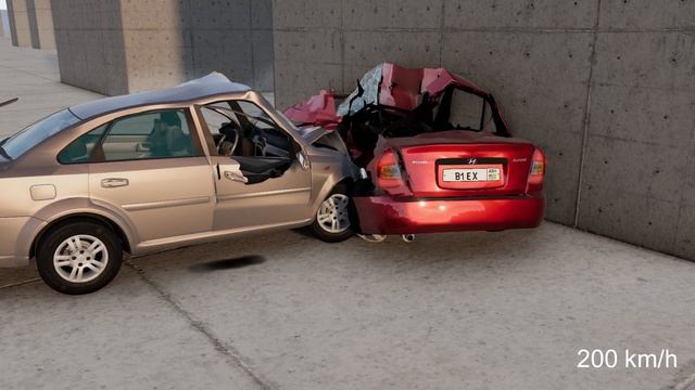 Hyundai Accent vs Daewoo Lacetti Crash Test BeamNG смотреть онлайн
