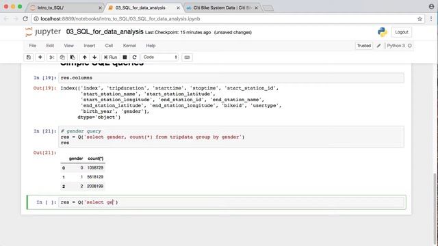 SQL for Data Science #3a: SQLite+pandas to analyze 10 million NYC citibike records смотреть онлайн