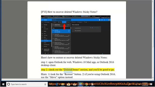 [FYI] Restore/recover deleted Windows 10 Sticky Notes смотреть онлайн