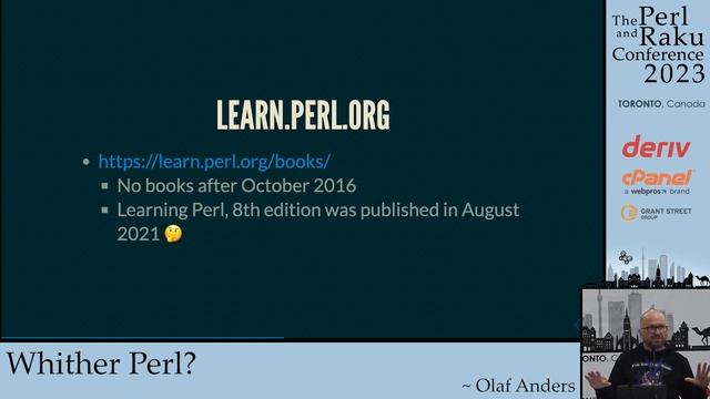 Whither Perl? - Olaf Anders - TPRC 2023 смотреть онлайн