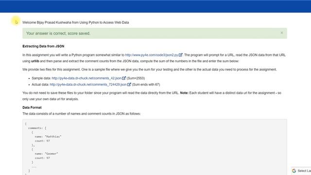 6 Coursera | Using Python to Access Web Data Week-6 100% Solution | Python for Everybody full Answe смотреть онлайн