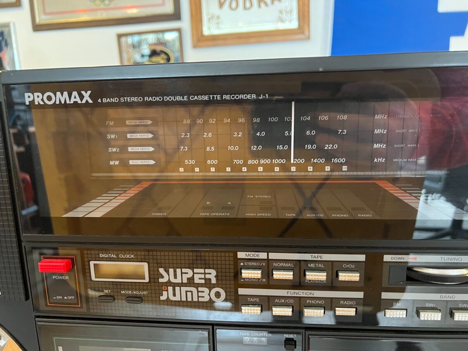 PROMAX J-1 LASONIC VTG BOOMBOX GHETTO BLASTER TECSONIC SUPER JUMBO-1982 год -КОРЕЯ