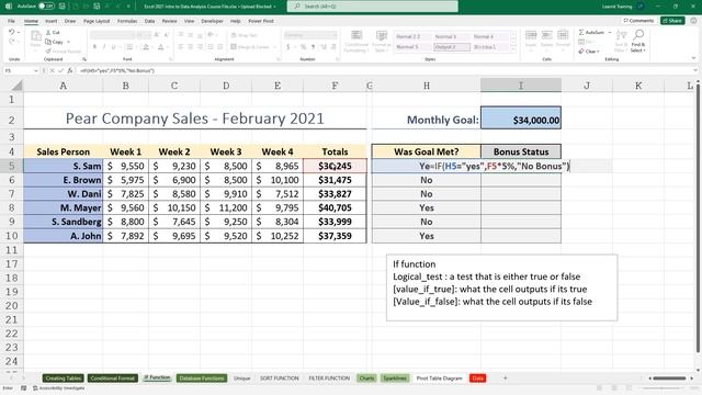 Excel 2021 Intro To Data Analysis Tutorial