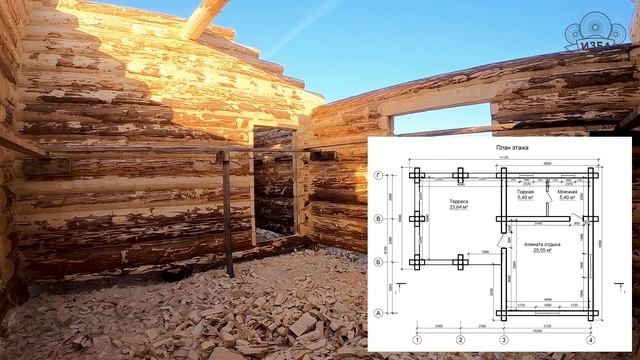 Баня 9х11 из бревна 26-30 см. Ручная рубка срубов смотреть онлайн