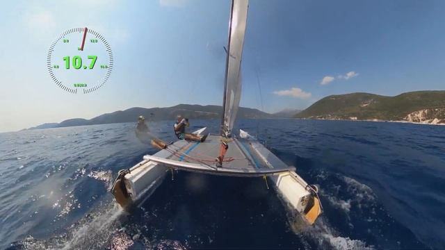 Tornado sailing in Vassiliki Bay - testing the GoPro Max смотреть онлайн