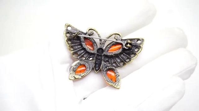 Брошь "Бабочка Павлиний глаз" стильные броши с янтарём в бронзе 2748 смотреть онлайн