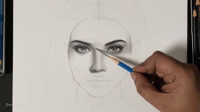 Portrait Drawing Technique - Loomis Method смотреть онлайн