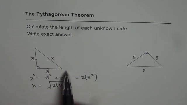 Q6 Exact Length of Hypotenuse of Right Isoceles Triangle смотреть онлайн