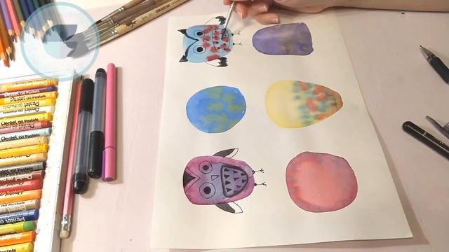 Урок рисования Акварель+Маркер Совушки смотреть онлайн