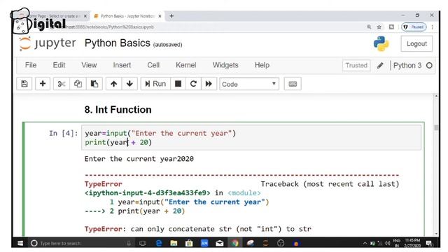 [ Hindi ] What is int function in python || Machine Learning Tutorials || #digitaldaru смотреть онлайн