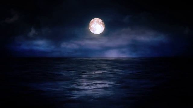 Ночь, луна над морем (футаж) - The moon over the sea смотреть онлайн