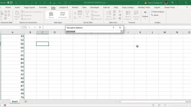 DESCRIPTIVE STATISTICS (Data Analysis) MS Excel - 60 SECONDS LEARNING SERIES - (EB-03 - Every Wed) смотреть онлайн