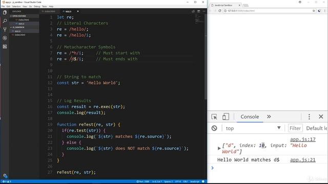 JavaScript Regular Expressions 2 - Metacharacter Symbols смотреть онлайн