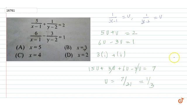 `5/(x-1)+1/(y-2)=2` `6/(x-1)-3/(y-2)=1` смотреть онлайн