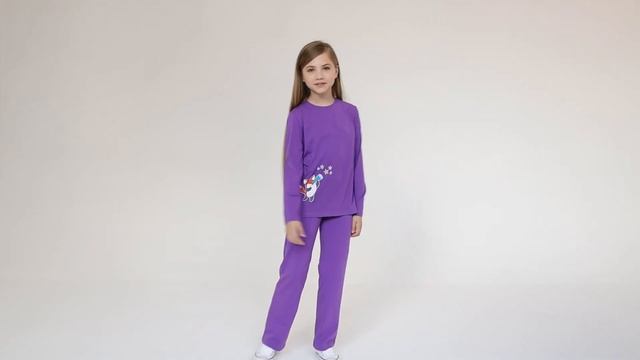 Фиолетовая детская пижама со штанишками «Лисёнок Мо» смотреть онлайн