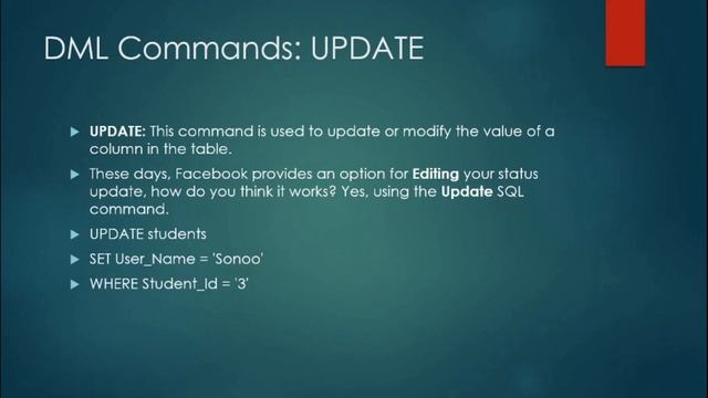 DML commands in SQL with examples смотреть онлайн