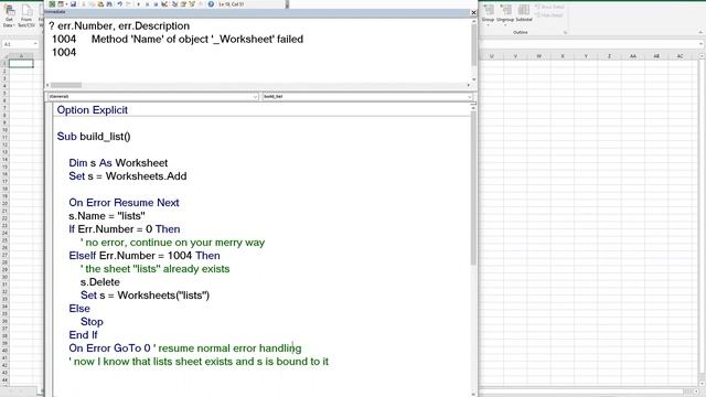 debugging and error handling in vba смотреть онлайн