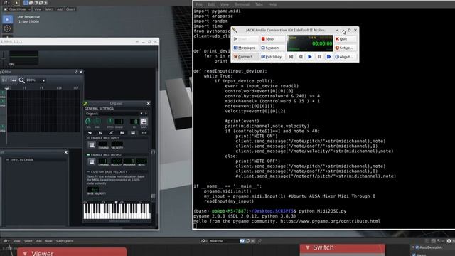 MIDI to OSC to Blender Animation Nodes Piano components смотреть онлайн