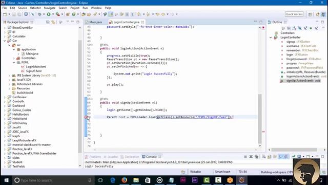 JavaFX Projects Car Review #2 Login and GUI Controllers смотреть онлайн