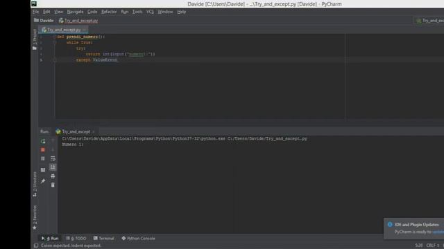 COME GESTIRE IL "VALUE ERROR" IN PYTHON смотреть онлайн