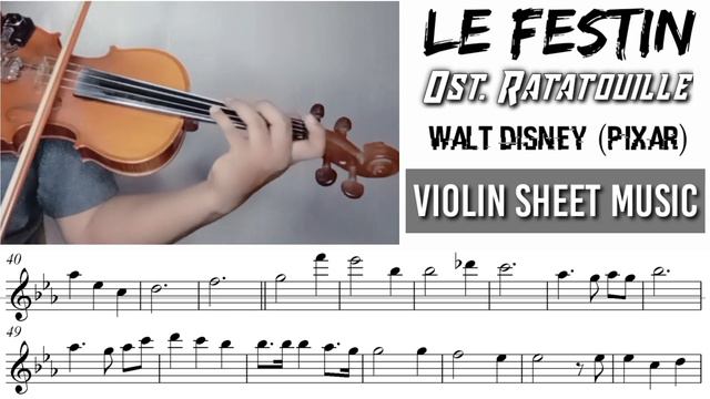 Free Sheet || Le Festin - Ost Ratatouille || Violin Cover Sheet Music