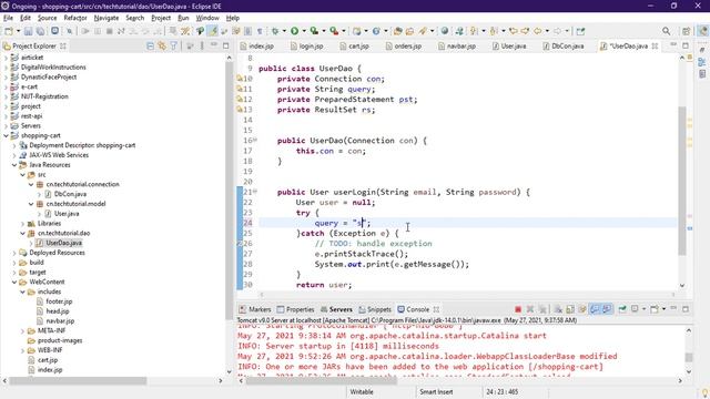 3. E-Commerce Shopping Cart Project Navbar Design and Login in JSP Servlet смотреть онлайн