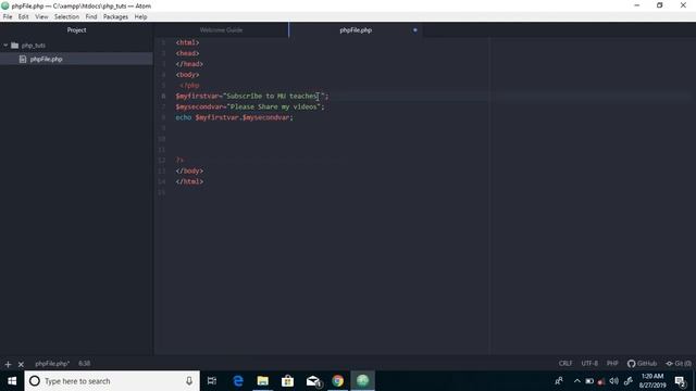 Php Tutorial #2 Variables in Php смотреть онлайн