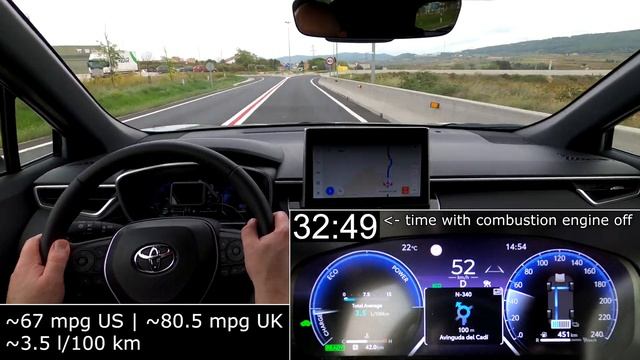 Toyota Corolla Cross 2.0 Hybrid: trip with fuel consumption (economy) in city sub-urban mpg l/100 k смотреть онлайн