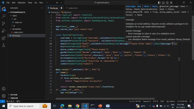 11.Flask WTForms&Validations (Part 2) in Telugu||Flask Tutorials in Telugu || Python Web Developmen смотреть онлайн