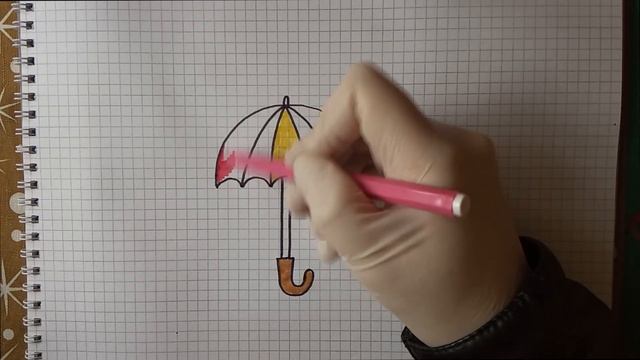 Как нарисовать легко зонтик смотреть онлайн