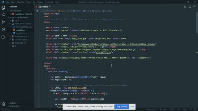Ajax & JSON Example смотреть онлайн