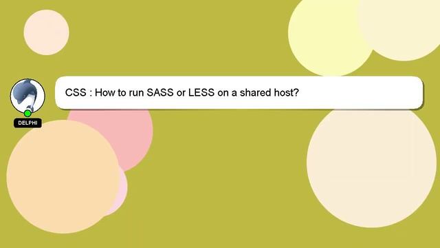 CSS : How to run SASS or LESS on a shared host? смотреть онлайн