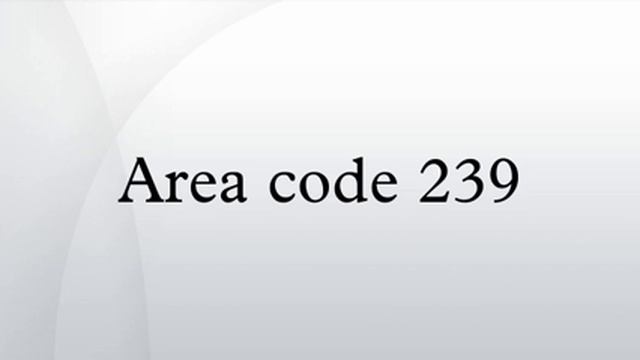 Area code 239 смотреть онлайн