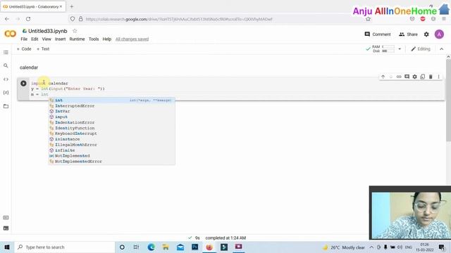 Calendar in python code | How to Print Monthly Calendar in Python | Calendar module in Python Colab смотреть онлайн