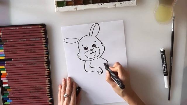 Как нарисовать зайчика How to draw a rabbit смотреть онлайн