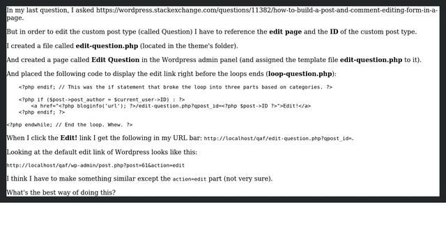 Wordpress: Problem creating an edit link for a custom post type смотреть онлайн