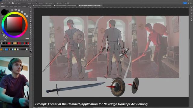 Live Character, Weapon, and Environment Design (New3dge Concept art school application) смотреть онлайн